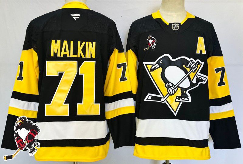Men Pittsburgh Penguins #71 Malkin Black Fanatics 2025 NHL Jersey style 1->pittsburgh penguins->NHL Jersey